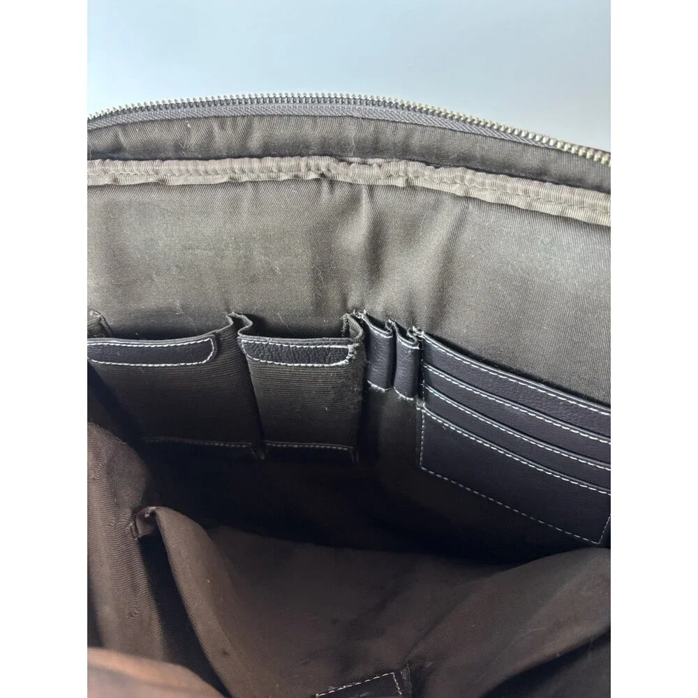 Henderson Laptop Briefcase Messenger Bag Leather Brown Travel Sleeve